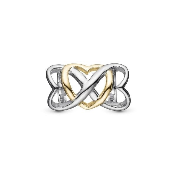 Eternity charm i bicolor 925 sterlingsølv med sammenflettede hjerter fra Christina Jewelry & Watches.